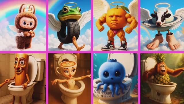 🤡 ИТАЛЬЯНСКИЙ BRAINROT: Лабубу и Балерина Капучино в Туалете! 🚽 Кофин Дэнс в Плитках Музыки 🎹