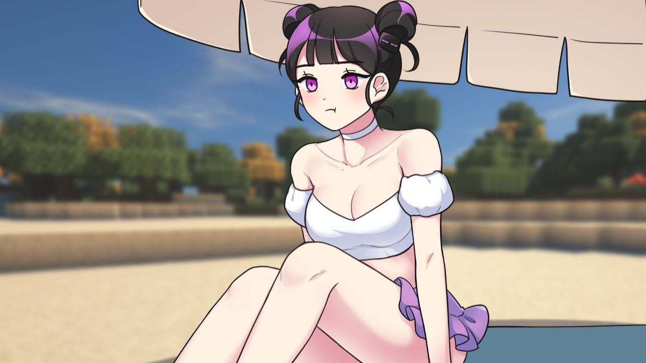 Эндерман смотрит на воду Майнкрафт аниме BubblePlanet anime