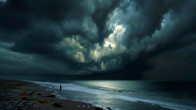 Calm By Ocean Waves — Melancholic Piano & Dark Ambient Soundscape for Deep Relaxation-(1080p25)