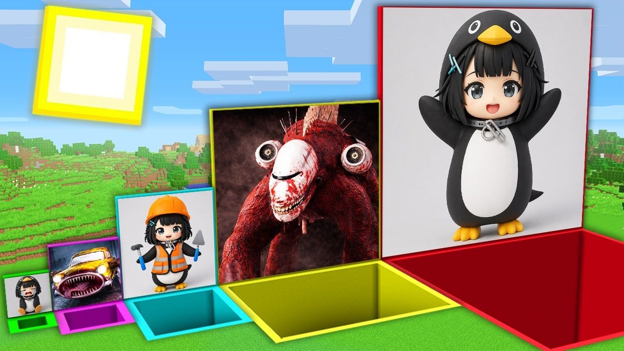 Что Внутри Всех Ям ГугуГага Пингвина, Заражённое небо, Пожиратель Машин в Майнкрафт