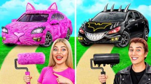 Розовая Машина vs Черная Машина Челлендж от Jelly DO Challenge