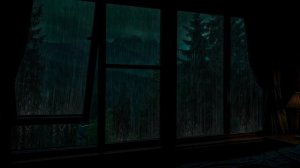 🌧️ Звуки Дождя и Грозы За Окном | Ночная атмосфера леса для сна и расслабления