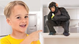 ВЛАД И НИКИ | Дикие животные у меня дома | Учим названия животных и интересные факты