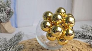 ГРОЗДЬ стеклянных глянцевых шариков на проволоке, 12 шаров по 25 мм, 2000670