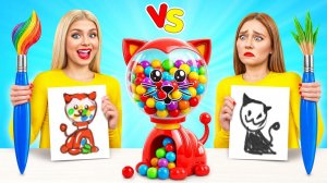 Кто Лучше Нарисует Предмет, Получит Его Челлендж # Забавные Лайфхаки с Едой от Jelly DO Challenge