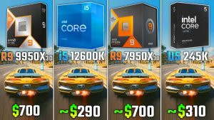 Ryzen 9 9950X3D vs i5-12600K vs 7950X3D vs Ultra 5 245K | 6 игр | RTX 3090 Ti | 2160p