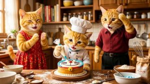 Невероятно! Рыжий котёнок выигрывает конкурс выпечки в стиле Дораэмона 😱🎂🏆
