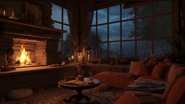 Камин и дождь: белый шум для сна