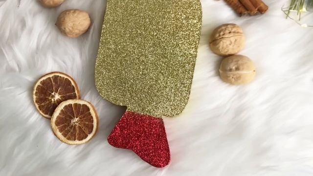 Елочное украшение КОНФЕТА с блестками золотая пеноплекс 25 см Ко-250-зол