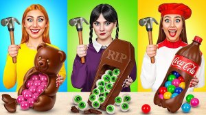 Кулинарный Челлендж# Уэнсдей Против Бабушки # Лайфхаки для Родителей от Jelly DO Challenge