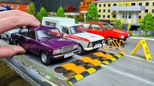 Модели 1:24 vs 3 лежачих полицейских — тест подвески | 4K ASMR | Про машинки