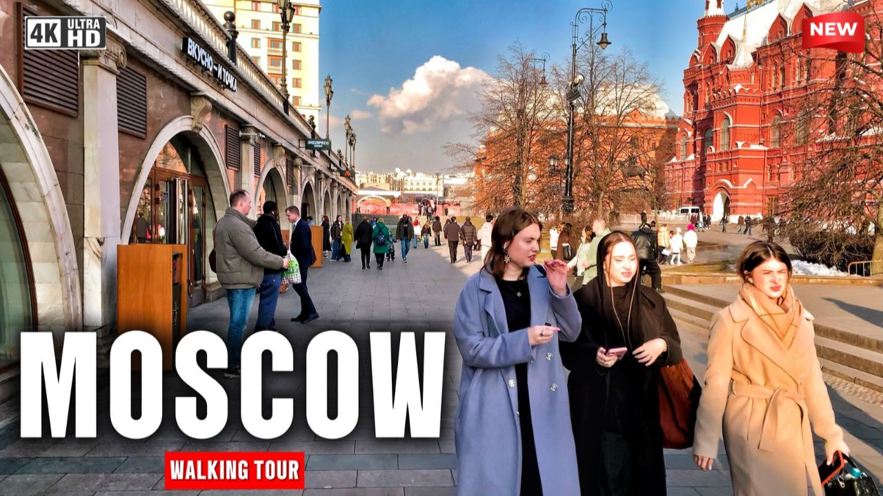  Москва. Кремль. Александровский сад. Весна.  Прогулка по сердцу столицы  4K HDR