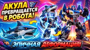 😱 Вау! Злая Акула-робот трансформируется в маленького мощного бойца!