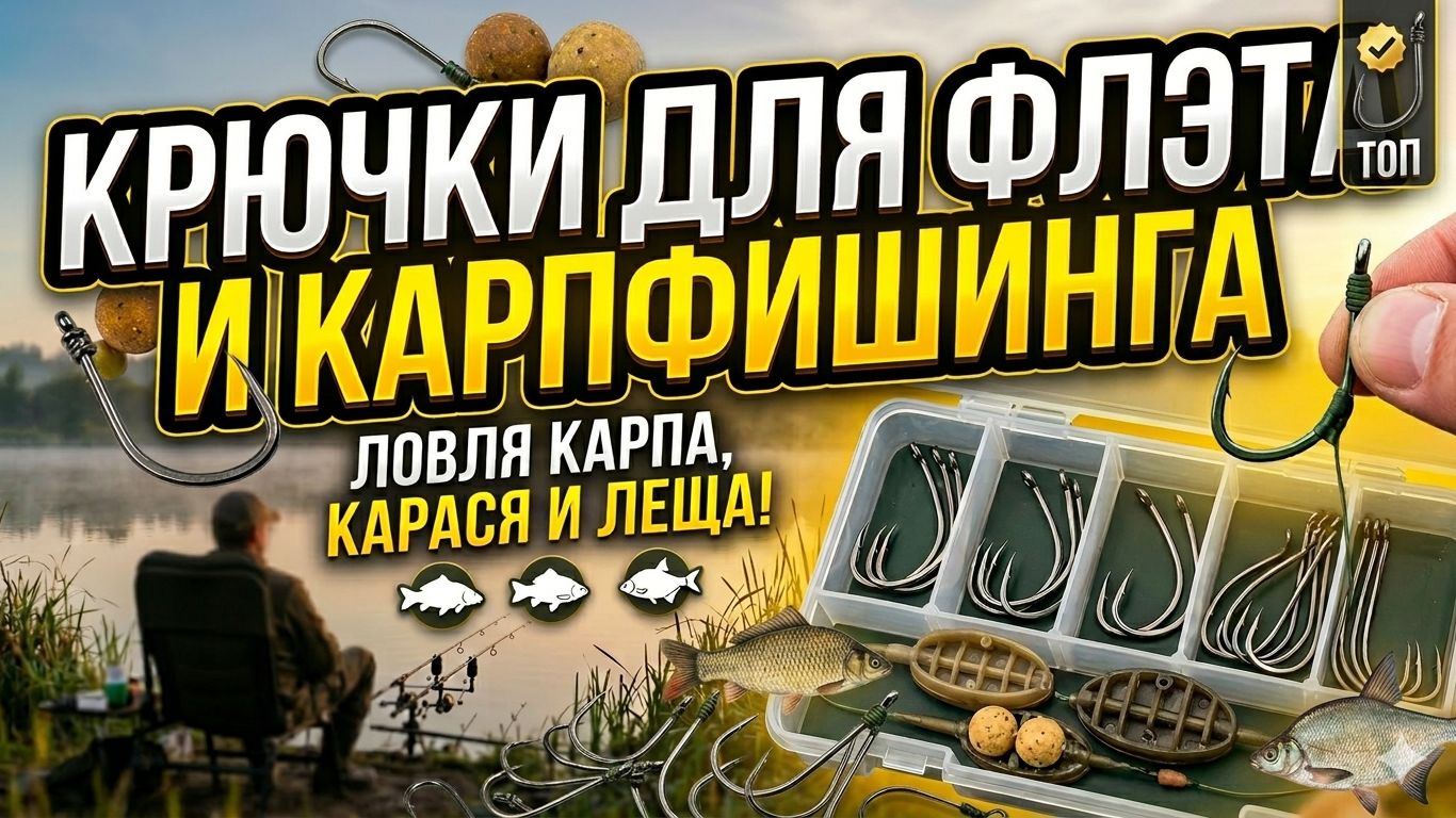 Крючки для ФЛЭТ метода и КАРПФИШИНГА Крючки для ловли КАРПА КАРАСЯ и ЛЕЩА