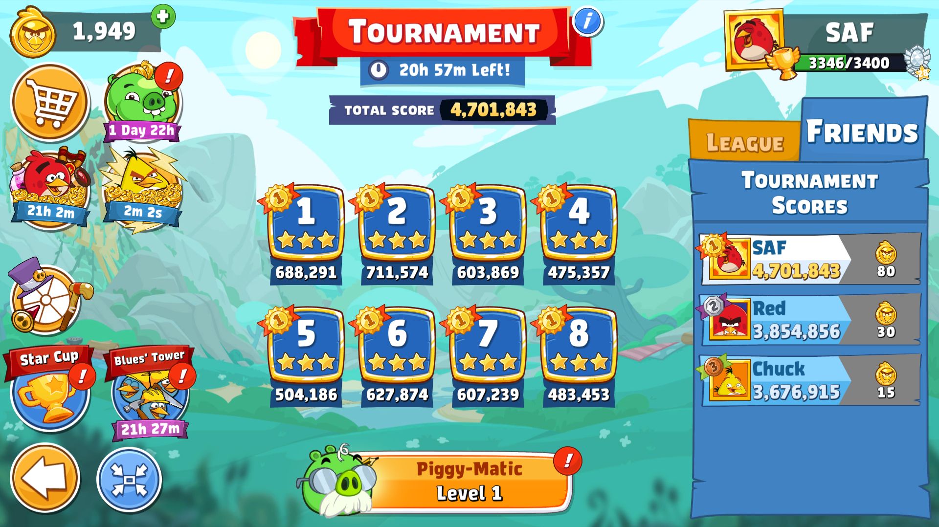 Angry Birds Friends. Турнир (29.04.2026). Все уровни 3 звезды. Прохождение от SAFa.