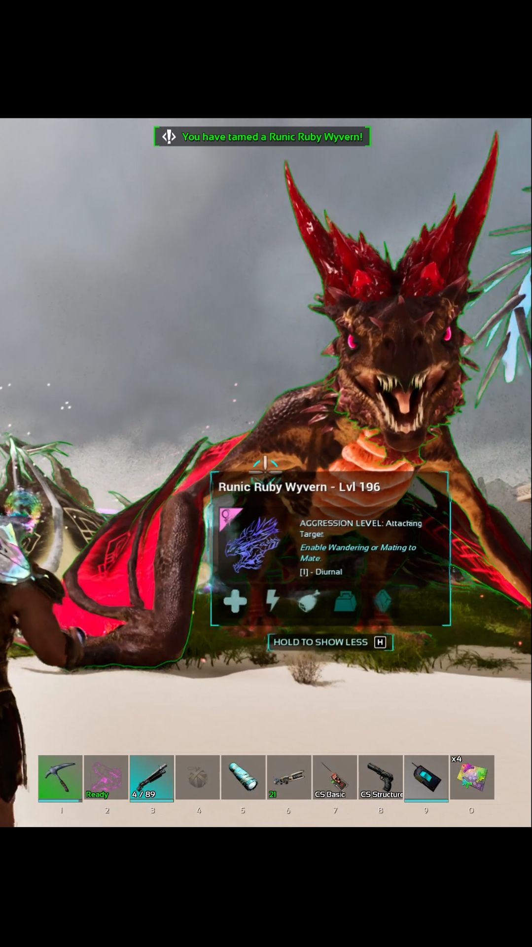 Рубиновая Виверна которая умеет сосать здоровье из врагов arksurvivalascended wyverns