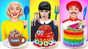 Кулинарный Челлендж# Уэнсдей Против Бабушки # Секретные Лайфхаки и Гаджеты от Jelly DO Challenge