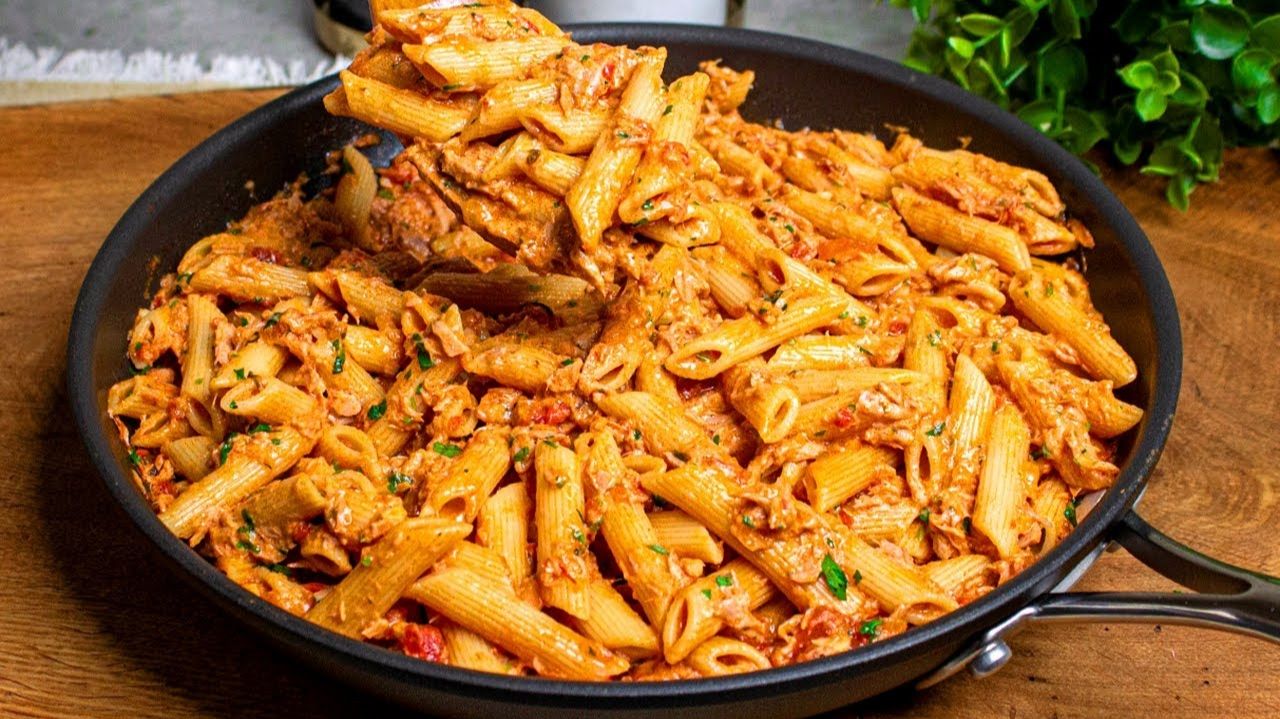 Макароны с тунцом за 15 минут. Паста с тунцом за 20 минут. Вкусный ужин из простых продуктов!