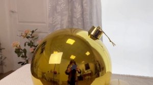 Пластиковый шар глянцевый, золотой, 300 мм, 1131291