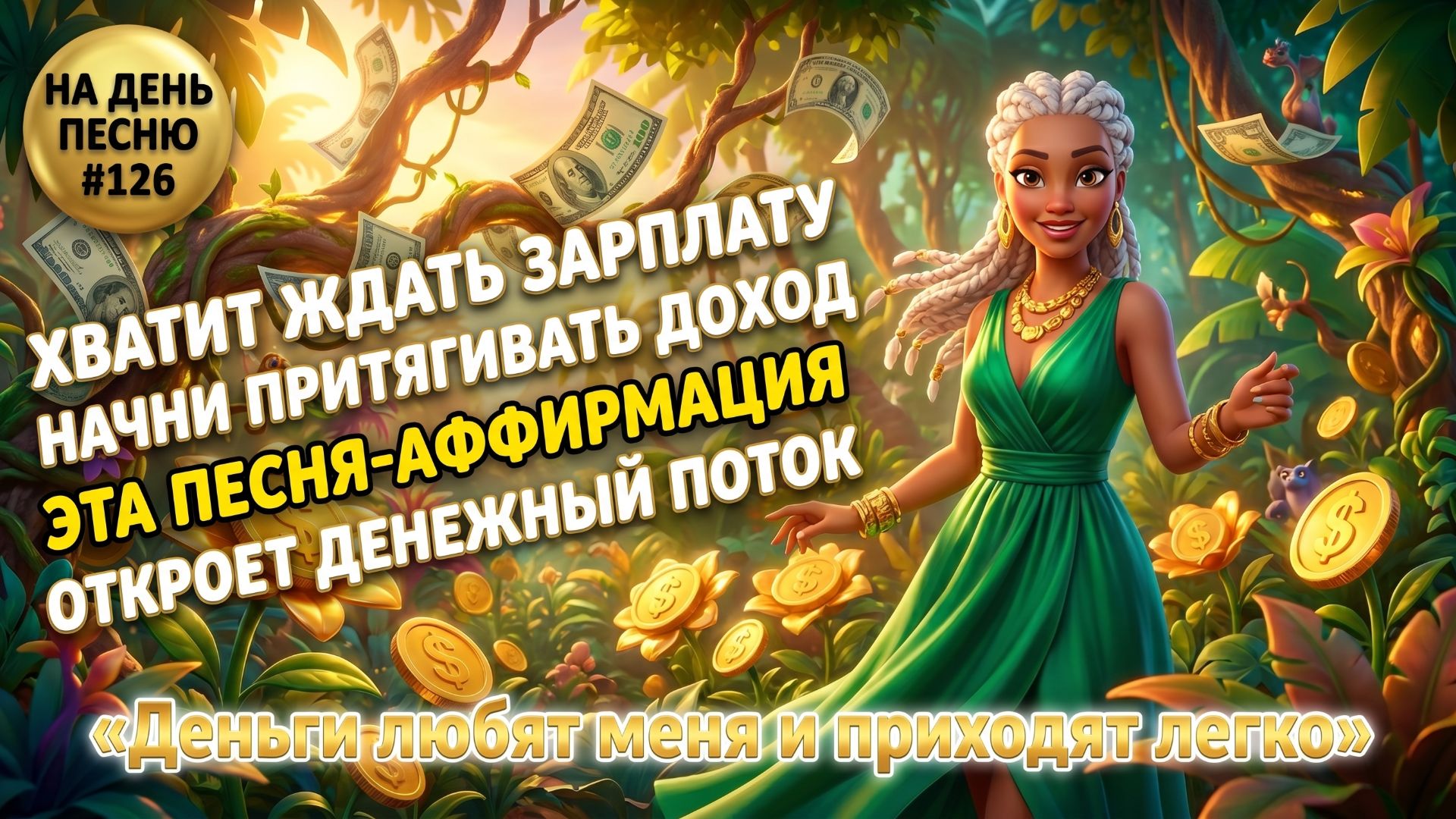 НА ДЕНЬ ПЕСНЮ 126  ДЕНЕЖНАЯ ПЕСНЯ-АФФИРМАЦИЯ НА БОГАТСТВО  Деньги любят меня и приходят легко