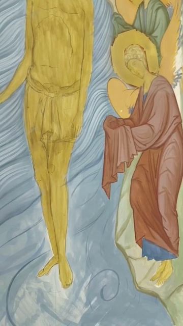  Иконостас: икона Крещение Господне. Процесс роскрыши