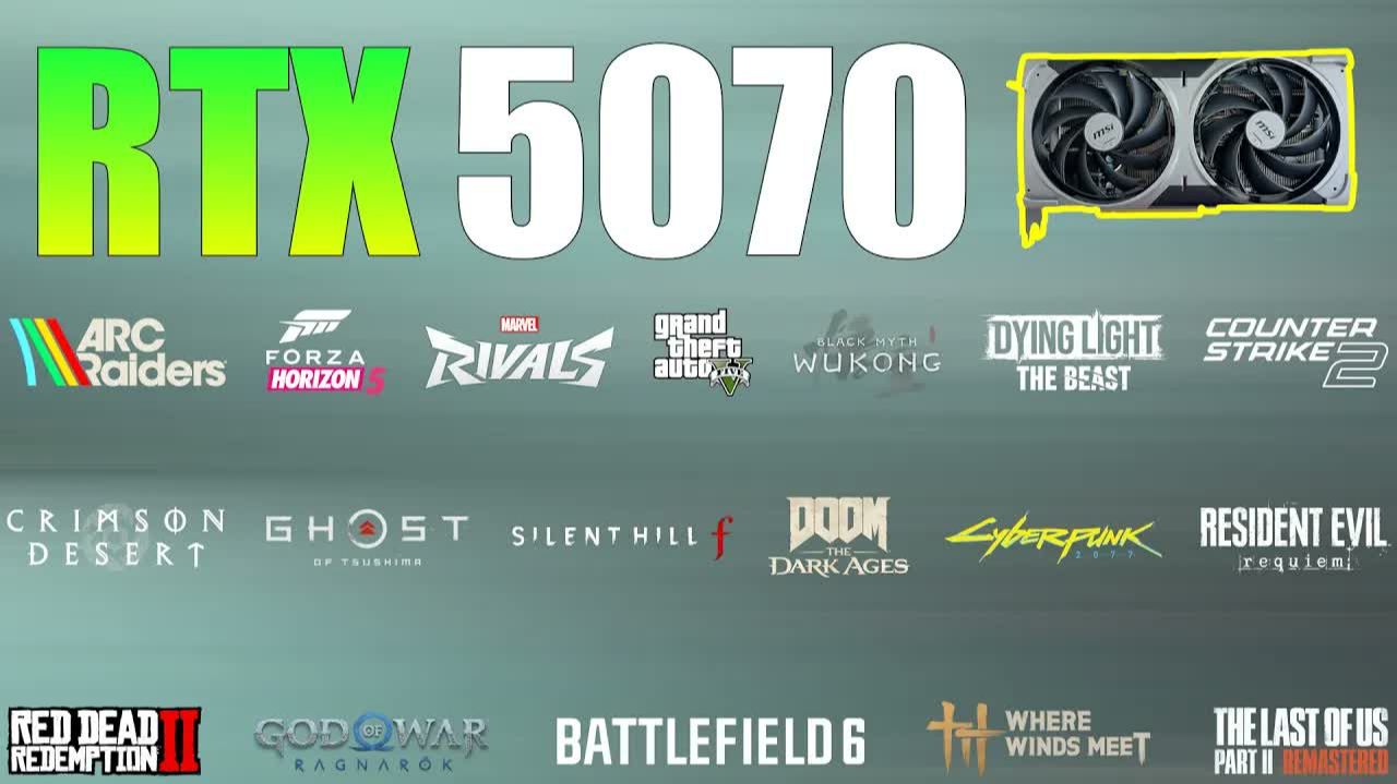 RTX 5070 12GB  Тест в 30 играх  i5 12400F  1440p 4K