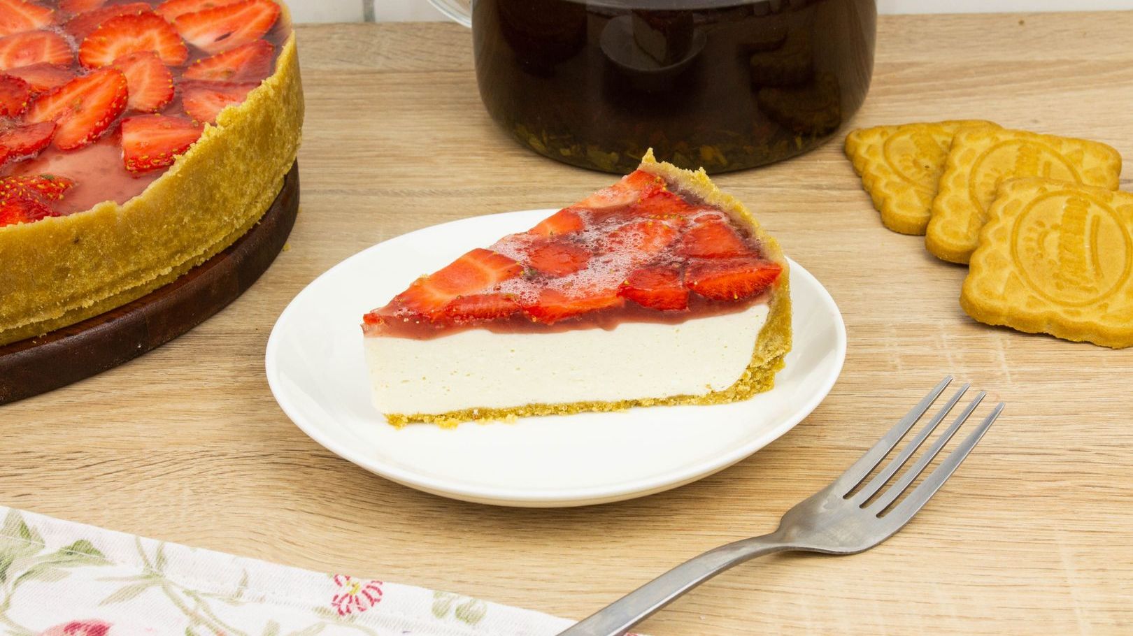 Творожный чизкейк с клубникой