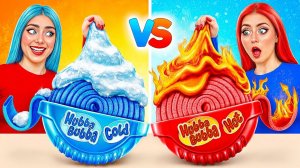 Челлендж Горячее или Холодное # Девушка в Огне против Замерзающей Девушки от Jelly DO Challenge