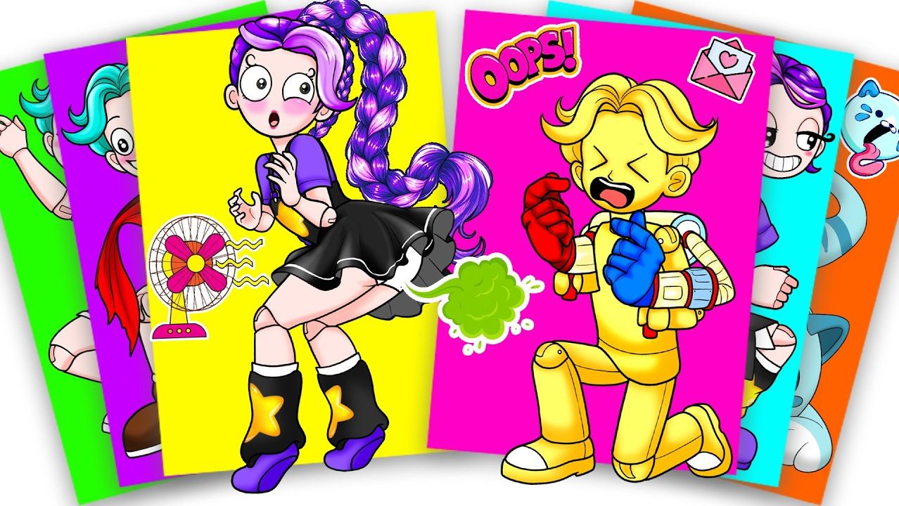 Лили Лавбрейдс и Игрок в реальной жизни - Poppy Playtime 5 Стикербук своими руками