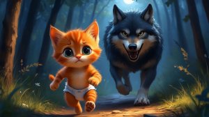 Мультики для детей.На котенка напали.