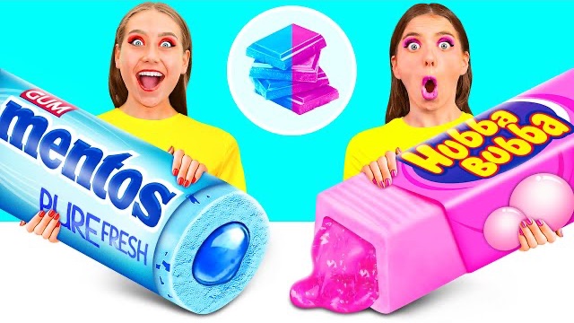 Розовая Еда Vs Голубая Еда Челлендж от Fun Challenge