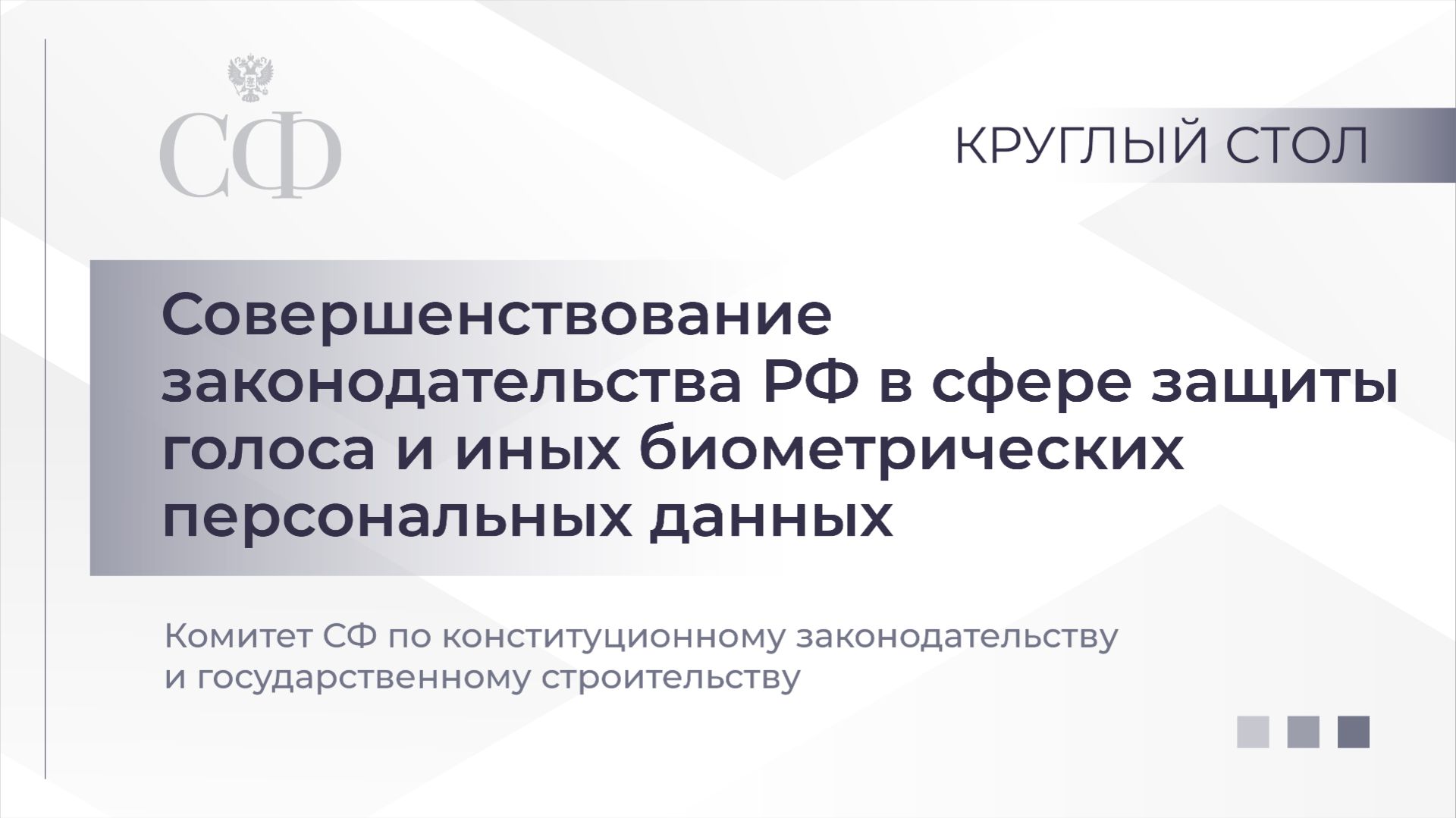 Круглый стол Комитета СФ по конституционному законодательству и государственному строительству