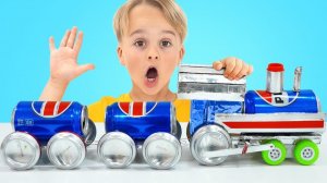 ВЛАД И НИКИ | Дети учатся создавать игрушки из перерабатываемых материалов