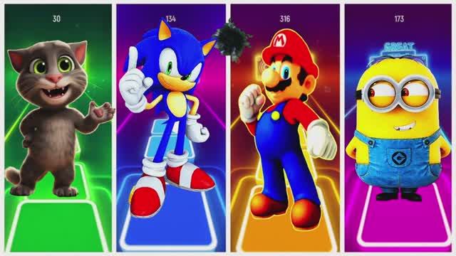 🏆 КТО БЫСТРЕЕ? Том против Соника, Марио и Миньонов! 🔥 Кофин Дэнс в Плитках Музыки! 🎹