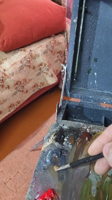 Процесс написания картины маслом