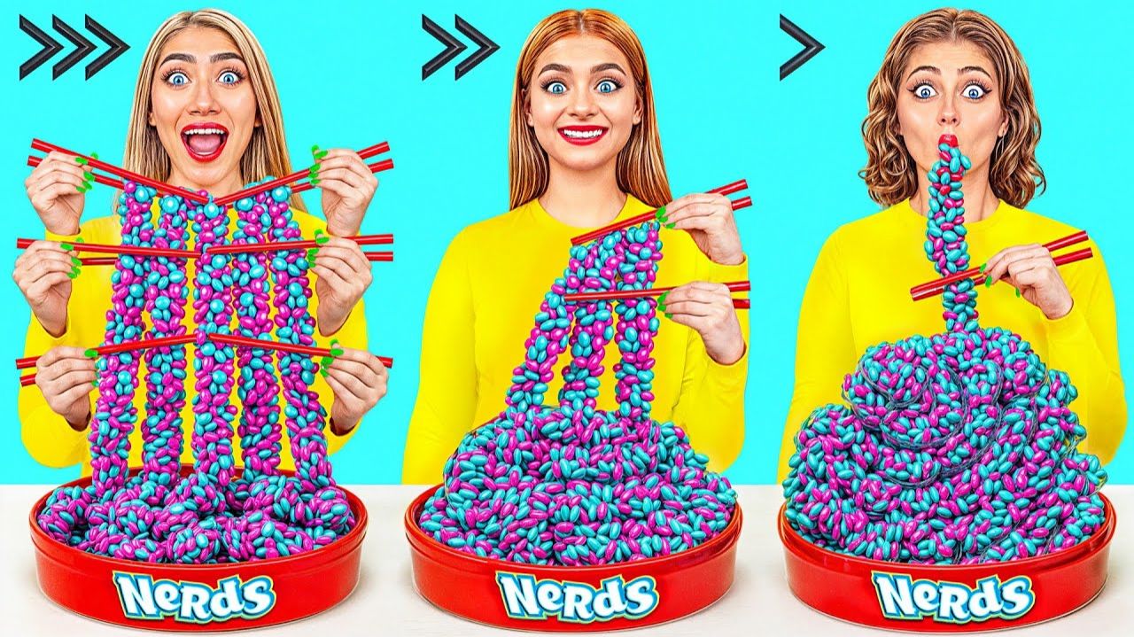 Быстрая Средняя или Медленная Скорость Еды Челлендж  Сумасшедший Челлендж от Jelly DO Challenge