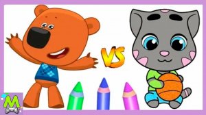 Ми-Ми-Мишки против Говорящего Тома.БитваРаскрасок.Кто Лучше Нарисует Кеши или Том