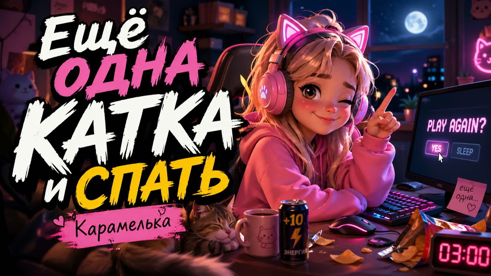 ЕЩЁ ОДНА КАТКА И СПАТЬ   Карамелька AI Pop Punk
