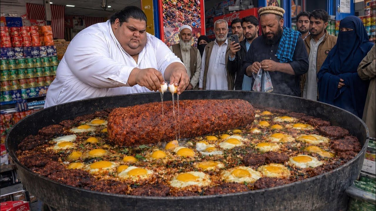 Знаменитый пакистанский чапли-кебаб | Яичный кебаб | Оливковый кебаб | Уличная еда