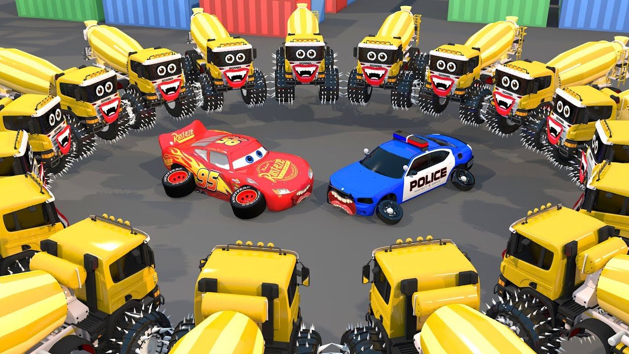 Машинки летают и прыгают! Развивающие мультики Машины помощники. Мультфильмы про машинки