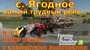Farming Simulator 25. 4К. с. Ягодное HARD №13. Самый трудный рейс...