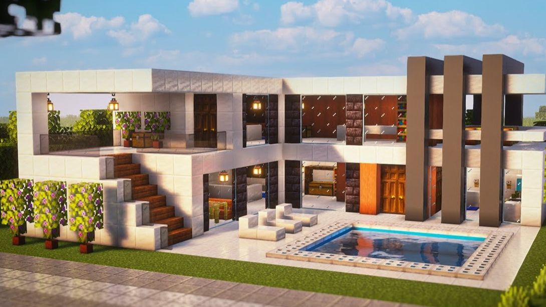 Я СЛУЧАЙНО построил ИДЕАЛЬНЫЙ дом в Minecraft😍(современный стиль)#minecraft #майнкрафт #modernhouse