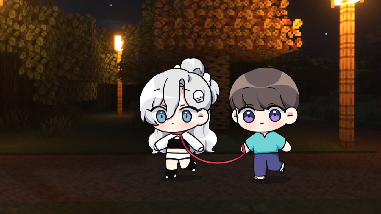 Скелет & Поводок | Майнкрафт аниме