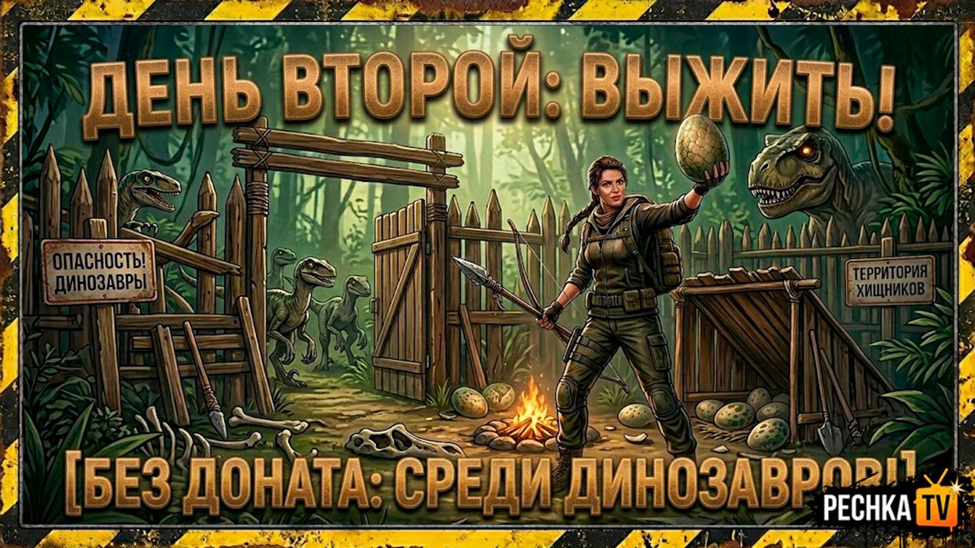ВТОРОЙ ДЕНЬ ВЫЖИВАНИЯ СРЕДИ ДИНОЗАВРОВ! ВЫЖИВАНИЕ НОВИЧКА БЕЗ ДОНАТА В Jurassic Survival  PECHKA TV