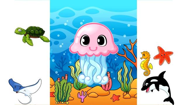 Морские животные  Развивающие мультики для детей  Учим животных