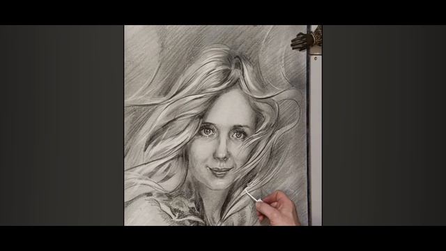 #портрет карандашом , #процес карандашом портрет. Портрет под дождём