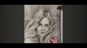 #портрет карандашом , #процес карандашом портрет. Портрет под дождём