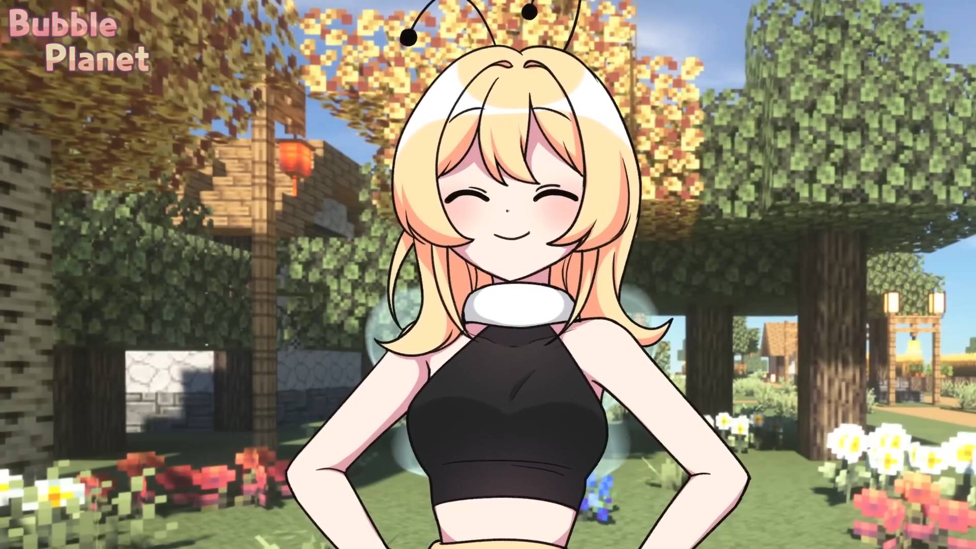 Пойманная медоносная пчела Майнкрафт аниме