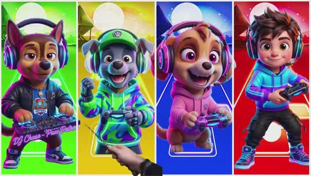 🐶 БИТВА РАЙДЕРОВ! 🔥 Ryder Vs 4 Clones под музыку TheFatRat в Плитках Музыки! 🎹