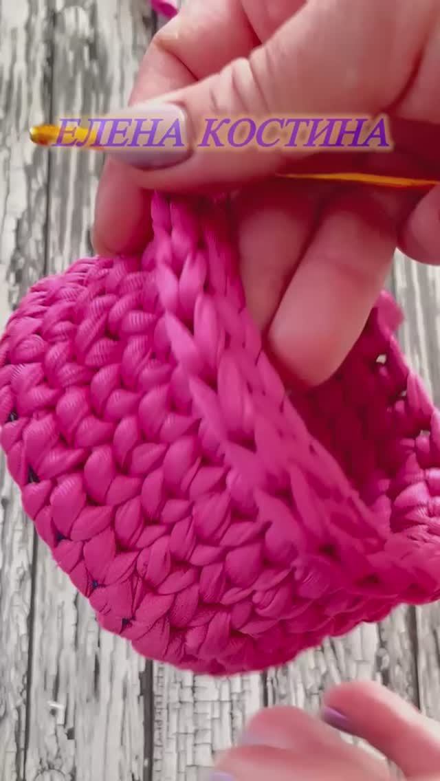 Обвязка трикотажной корзины. мк